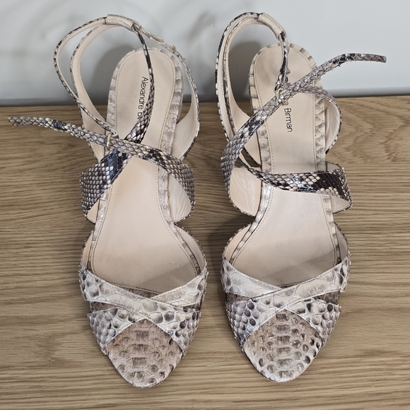 Alexandre Birman Women's Genuine Snake Skin Wedge Sandals Size 11 - Picture 9 of 11